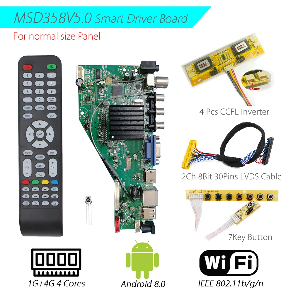 Android 8 0 1G + 4G 4 ядра MSD358V5.0 умный беспроводной Wi Fi TV Универсальный ЖК светодиодный