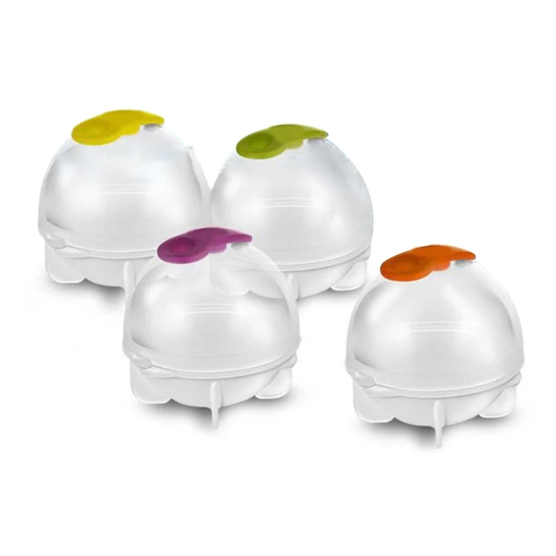 H55A Round Ice Cube Molds Whiskey Ice Sphere Maker Balls 4 Pack for Whiskey Bourbon