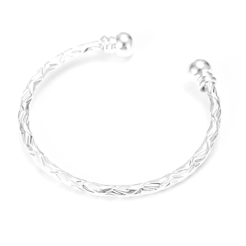 Small silver plated Bracelet&Bangles for Baby/Girls/Boy Charm Beads Bracelet Small Bell/Heart Jewelry Child Party Gifts 5