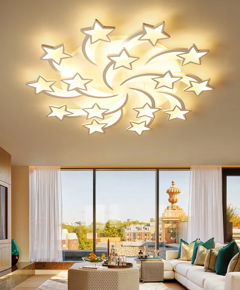 IRALAN, современный светодиодный канделябр в форме звезд для гостиной, спальни, дистанционного управления/Поддержка приложения, домашний дизайн, люстра, модель ICFW1913