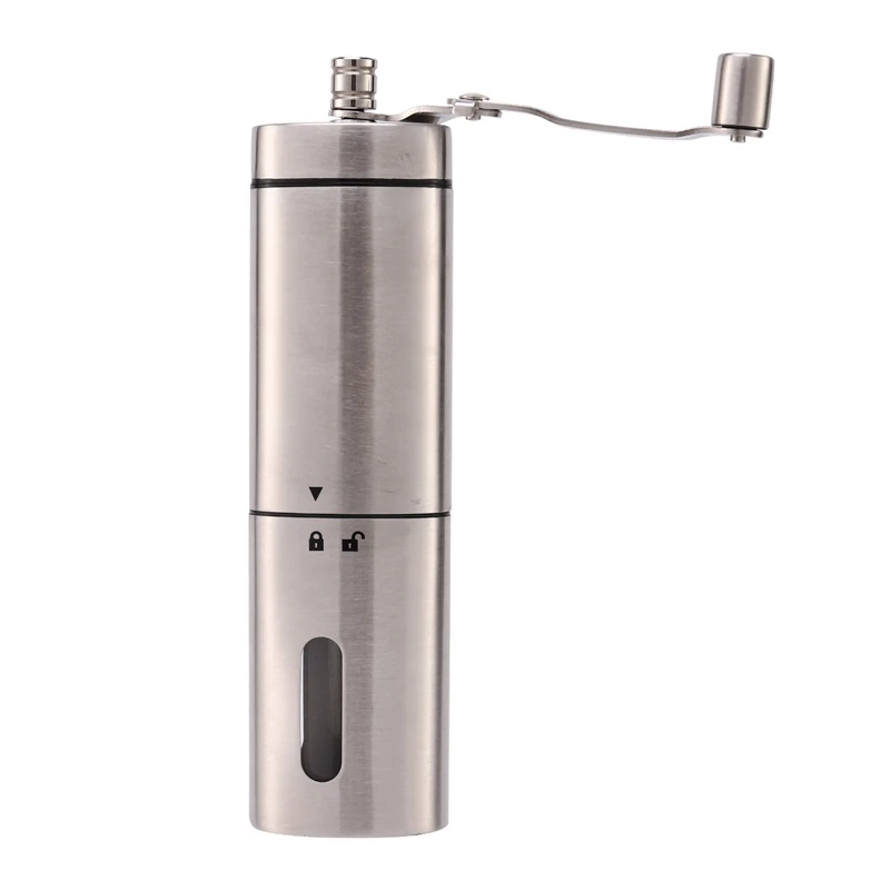 

Manual Coffee Grinder- Hand Conical Coffee Bean Grinder With Ceramic Mechanism By Flafster Kitchen- Portable Stainless Steel Bur