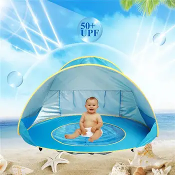

Baby Beach Tent Children Waterproof Sun Awning Tent UV-protecting Sunshelter Kid Outdoor Camping Sunshade Beach with Pool