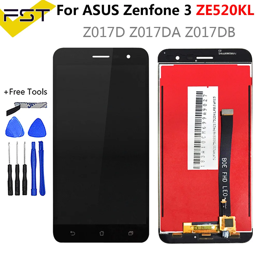 Goedkoop Voor ASUS Zenfone 3 ZE520KL Z017D Z017DA Z017DB LCD Display Touch Screen Digitizer Vergadering 1920*1080 Voor ASUS ZE 520KL