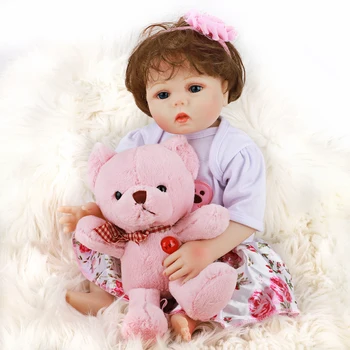

48CM Handmade Soft Silicone Toddler Baby Doll Reborn Baby Toy Realistic Newborn Babies Birthday Gift Bedtime Early Education