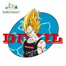 EARLFAMILY 13cm x 13cm Vegeta Logo Car Decal Sticker Door Protector JDM Polyethylene Waterproof Sunscreen Glue Sticker Oem