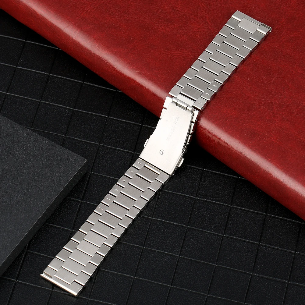 Прочный браслет 20 мм 22 мм серебристый ремешок из нержавеющей стали для часов складная застежка с безопасной пряжкой наручные часы ремешок для женщин и мужчин
