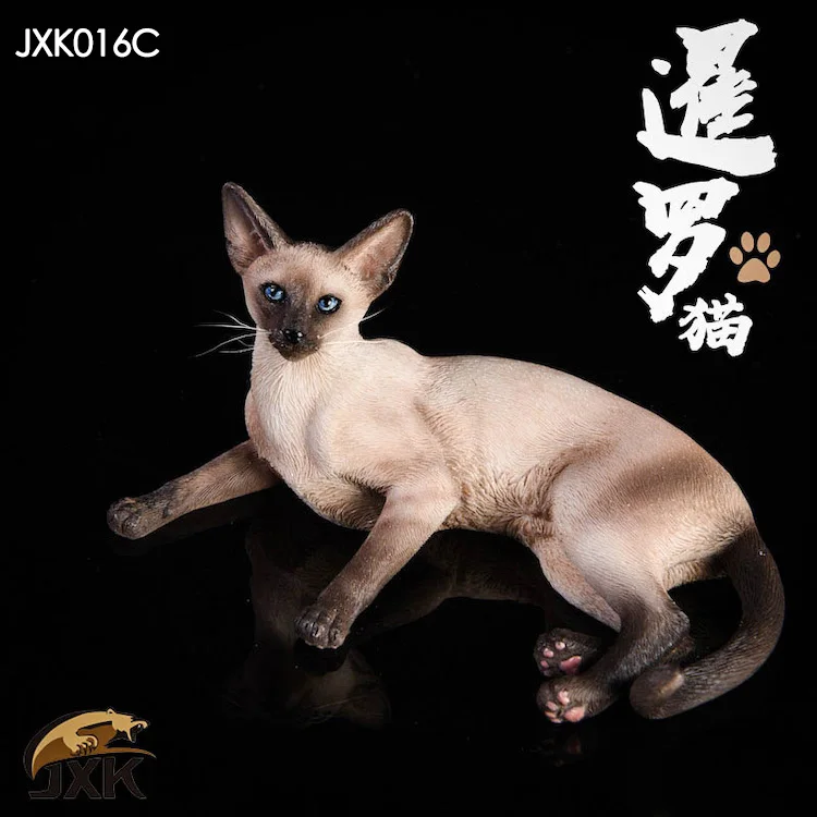 1/6 Resin Animal Model Jxk017 1/6 siamese cat Siamese 3 Colors Pet Animal Squatting Version figure soldier