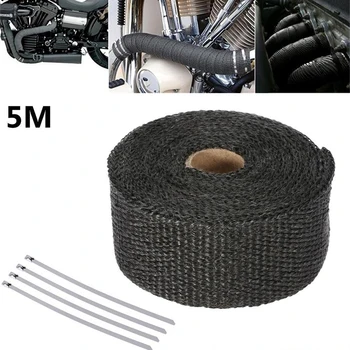 

5 Meters Motorcycle Exhaust Manifolds Glass Fiber Thermal Heat Insulation Tapes