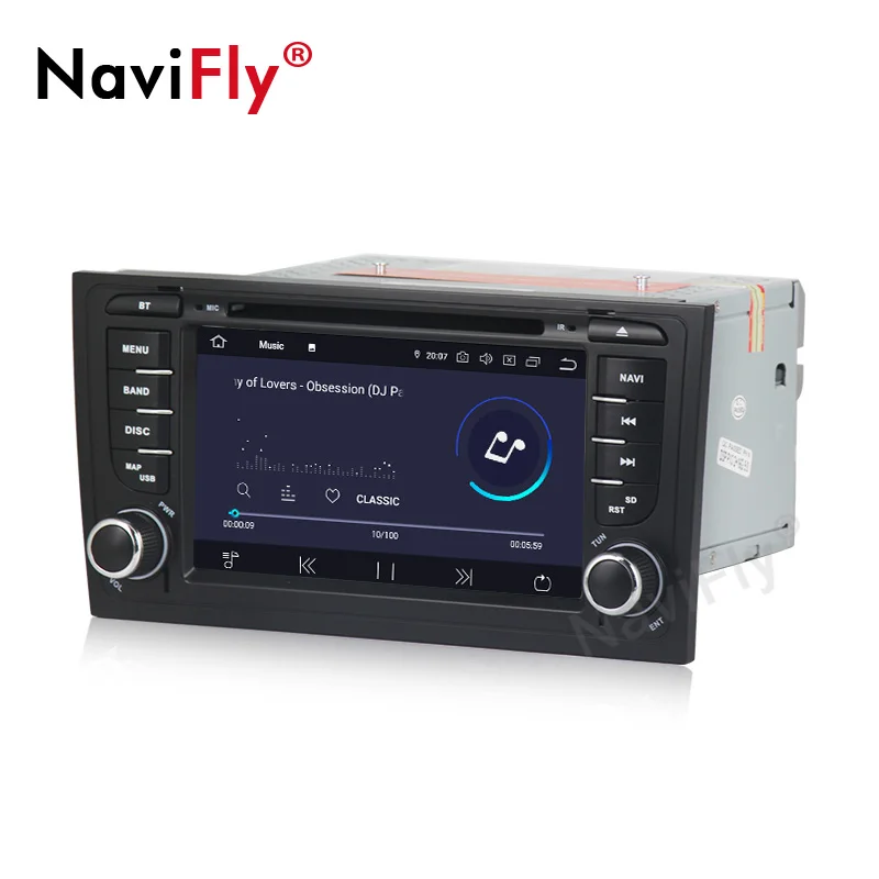Top NaviFly IPS Screen DSP Android 9.0 Car DVD For Audi A6/S6/RS6 1997-2001 2002 2003 2004 GPS Navi Wifi Stereo Autoradio DAB Mic BT 5