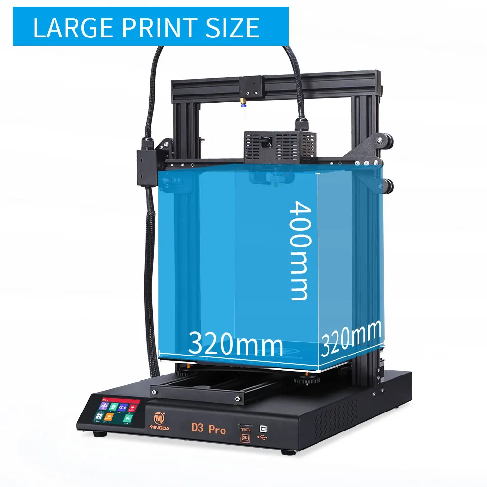 2020 3D Printer Kit 3D Printers Metal 3D Printer 320*320*400mm FDM TMC2208 Direct Extruder Mingda D3 Pro Vs CT 6/10 Ender 3 Pro|3D Printers| -…
