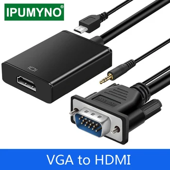 

VGA To HDMI Adapter Speaker Aux Audio Cable Ps4 Tv Box Splitter Converter Display Port To HDMI PC Television Projector Extender