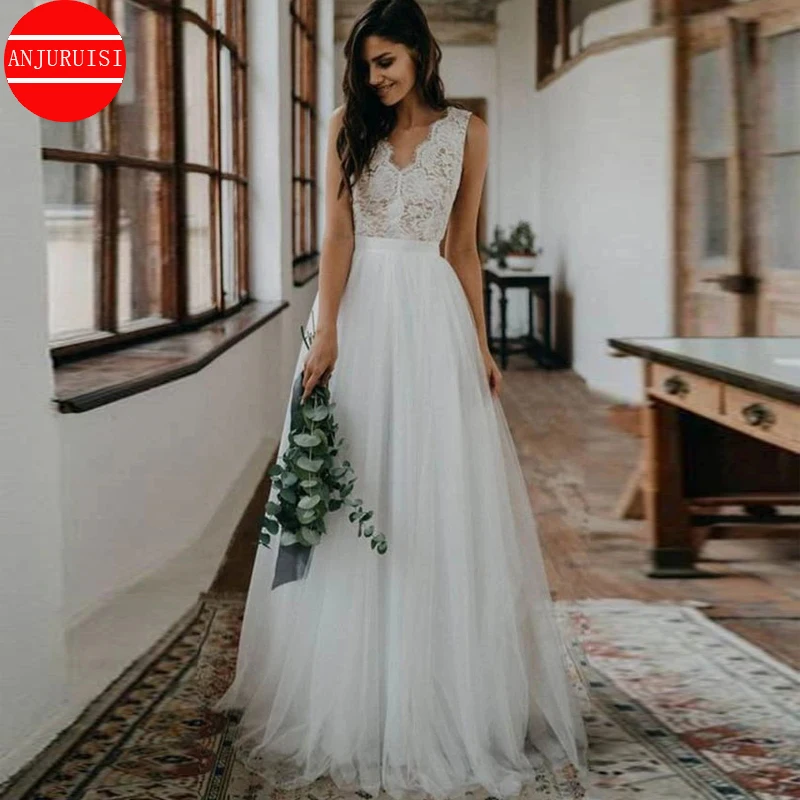 Сексуальный v-образный вырез свадебное платье-бохо Vestido De Noiva 2020 Robe De Mariage Trouwjurk Sukienka Na Wesele Hochzeitskleid Brautkleid Gelinli