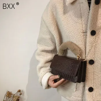 

[BXX] Crocodile Pattern PU Leather Shoulder Bags For Women 2020 Retro Quality Handbags Lady Designer Totes Female Hand Bag HK741