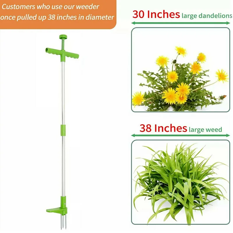Claw Weeder Root Remover Outdoor Killer Tool Portable Garden Lawn Long Handled Aluminum Weed Puller Removable With Foot Pedal 4