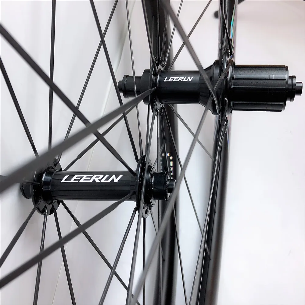 Excellent 700c road bike  carbon wheels U Shape 25mm Width 50mm Clincher Carbon wheelset carbon bicycle wheel set bicycle road rims 4