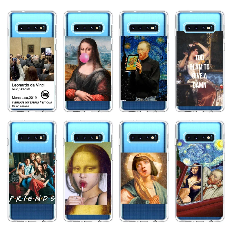 Мягкий тонкий защитный прозрачный чехол с изображением Моны Лизы Ван Гога для