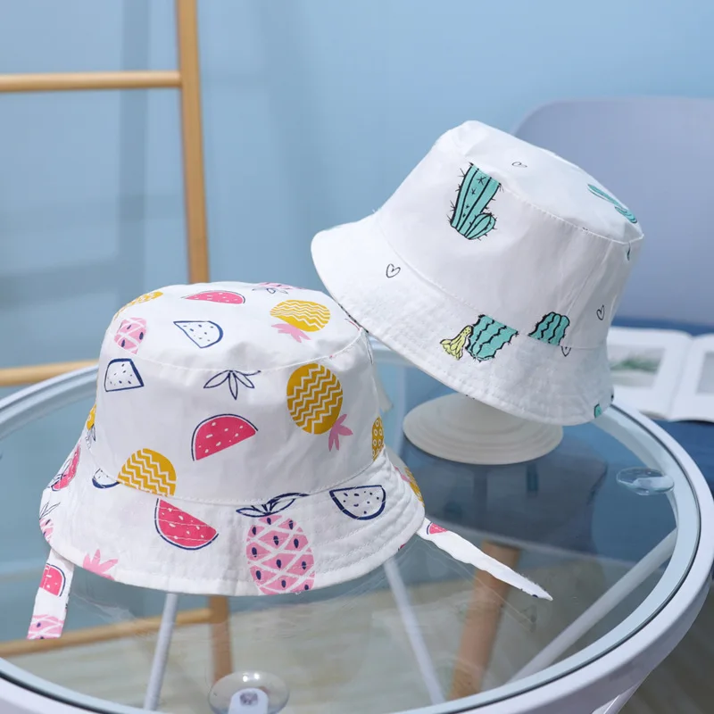 Sombrero de cubo de verano para niños, gorras Sol de doble cara para niños, niñas, estampado de letra, sombrero de pescador, sombrero de bebé al aire libre Panamá, sombrero sol