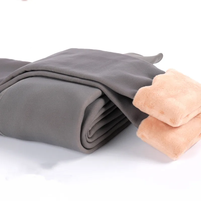 

Plus Size Winter Warm Leggings for Women High Waist Solid Pencil Pants Thicken Full Length Lady Trousers 300g 400g