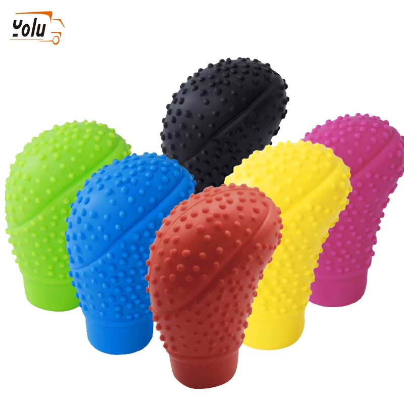 

YOLU Car Shift Knob Boot Cover Gear Lever Soft Silicone Gear Handle Protector Non-slip Covers Blue Black Rose red Green Red