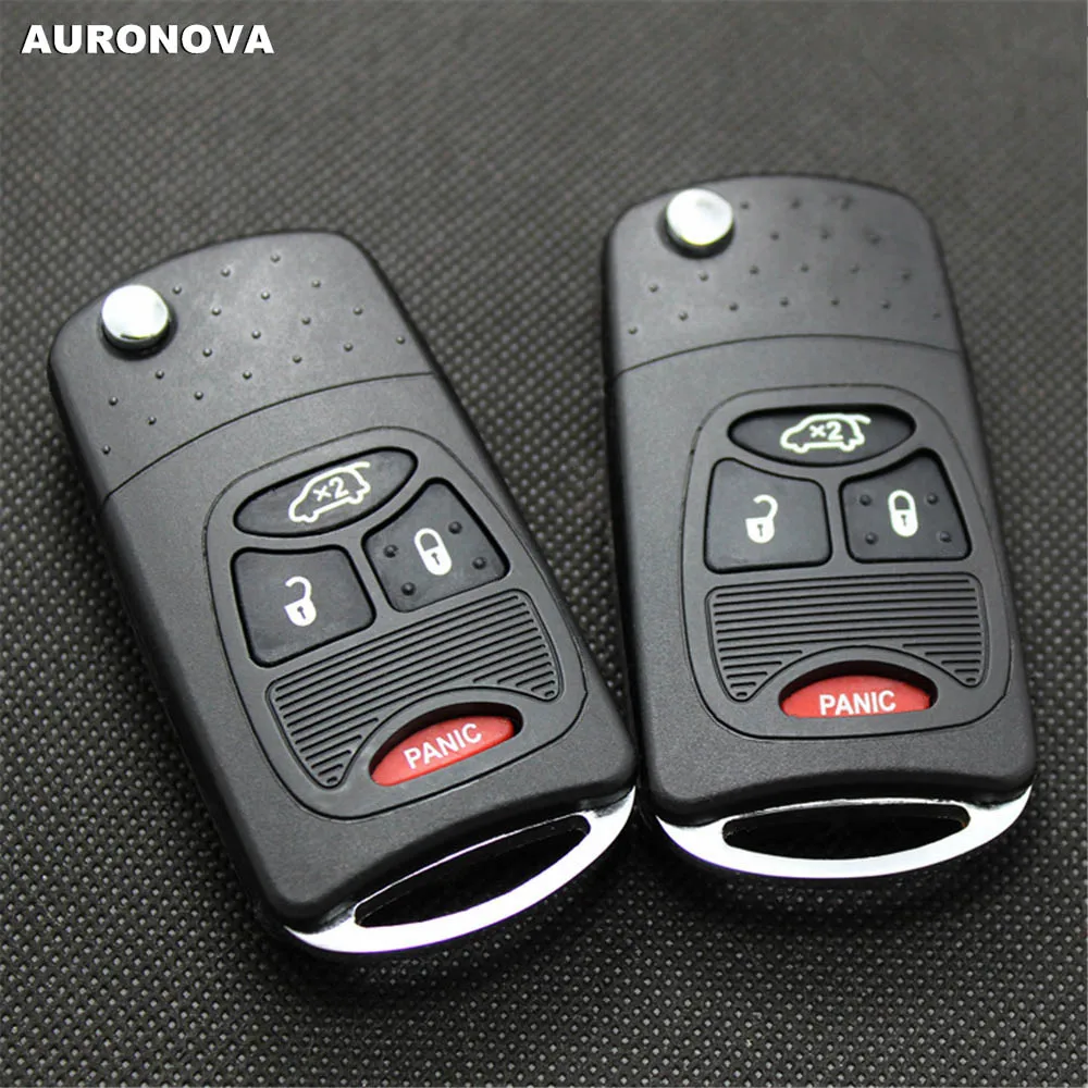 Auronnova обновленный Складной Корпус ключа для Chrysler 200 300c PT Cruiser Dodge Avenger Jeep Liberty 3+ 1 Кнопка чехол для дистанционного ключа от машины