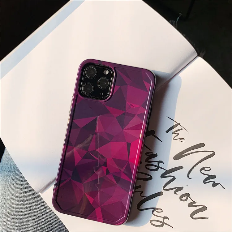 Luxury Art Retro Purple Geometry Phone Case For iPhone 11 Pro Max XR Xs X 7 Puls 8 Cases Soft Silicone Cover |