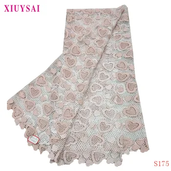 

XIUYSAI africain cord lace fabrics 2020 pink lace fabric guipure lace fabric tissu broderie africain suisse high quality 5yards