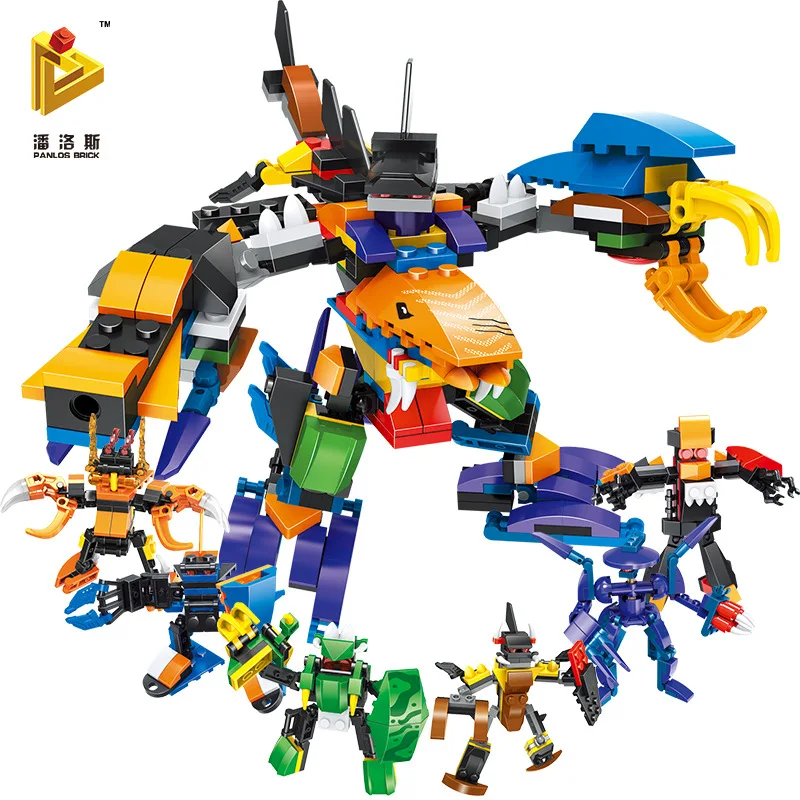 

Children Plastic Assembly Toy Boy Educational Early Childhood Inserted Building Blocks Marine Organism Series 6-in-1 Model