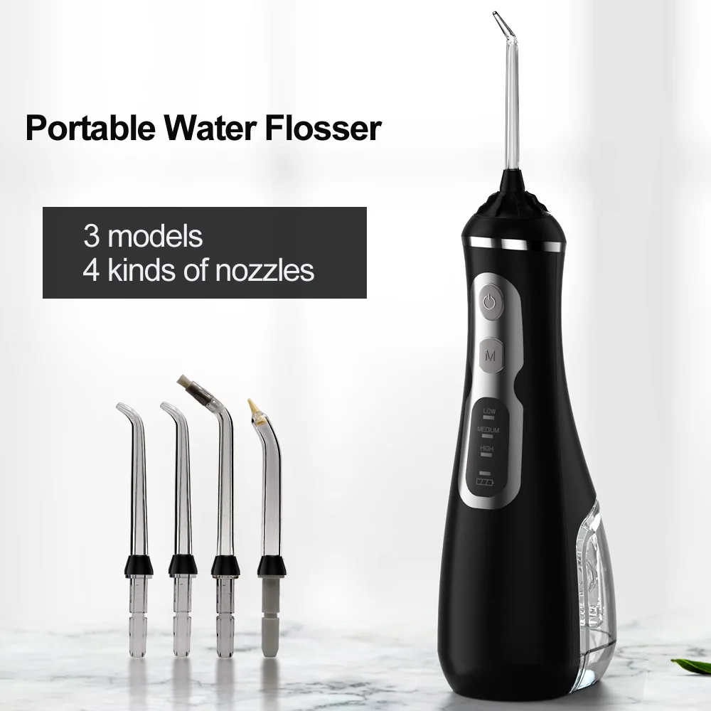 

3 Modes Portable Oral Irrigator Cordless Water Dental Flosser USB Rechargeable 4 Nozzles Dental Spa Water Floss Tooth Pick 180ml