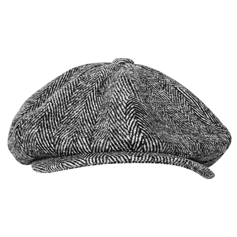 Wool Newsboy Cap Men Grey Herringbone Flat Caps Women Men British Painters Hat Soft Autumn Winter Cap Peaky Blinders Hat BLM09