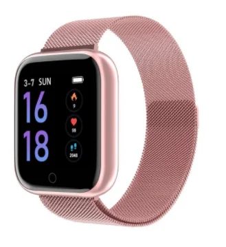 Женские водонепроницаемые Смарт-часы P70 P68 Plus Bluetooth Smartwatch для Apple IPhone Xiaomi монитор сердечного ритма фитнес-трекер - Цвет: steel pink
