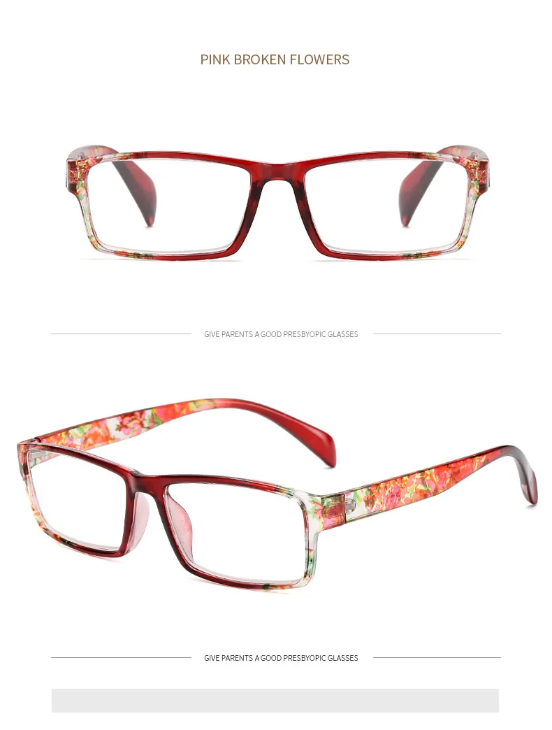 Квадратные Цветочные очки для чтения, мужские женские очки для дальнозоркости, женские мужские очки для дальнозоркости, оптика, увеличительные очки