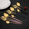 24Pcs New Green Gold Cutlery Set Mirror Dinnenrware Set Stainless Steel Flatware Dinner Knife Fork Spoon Teaspoon For Home 3
