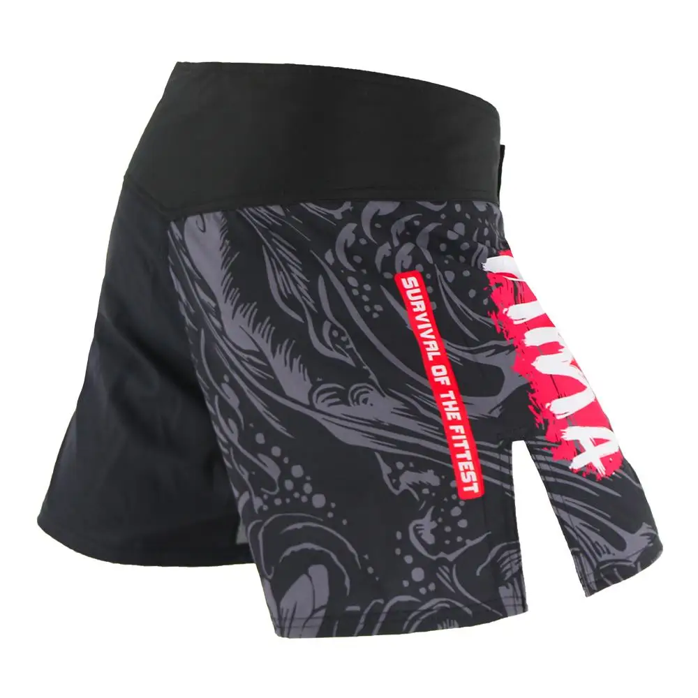 SUOTF Dragon Breathable Fighting MMA Shorts Grappling Sanda Muay Thai Clothing Kick Boxing Training Short mma shorts
