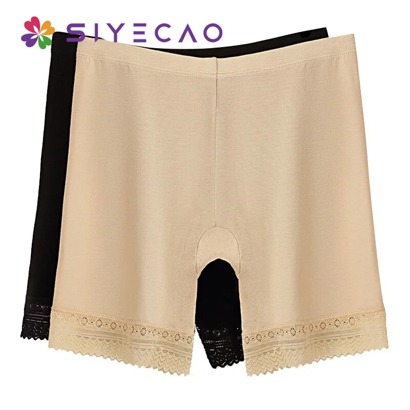 New Women Soft Cotton Lace Seamless Safety Short Pants Summer Ladies Under Skirt Shorts Modal Comfort With Pockets Short Tights