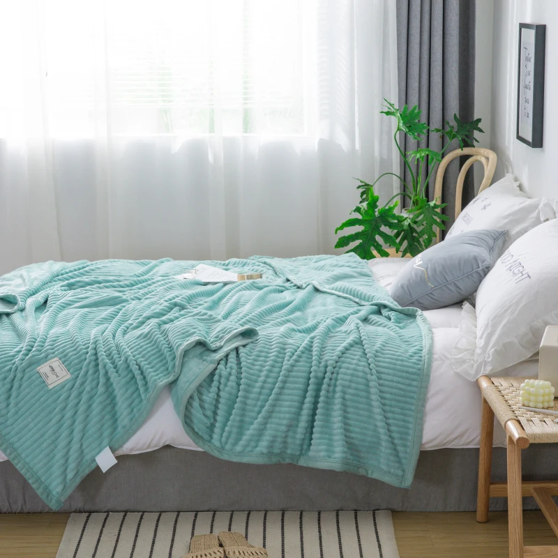 LREA зимняя полярная ткань покрывало одеяла для кроватей и диванов Зеленое одеяло, домашнее украшение из флиса seeping Удобная кожа