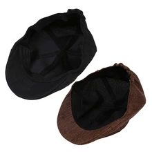 2 шт Твердые жидкости системы Гэтсби кепки плюща шляпа Гольф Вождение Лето Защита от солнца плоский таксисте газетчик, коричневый и черный