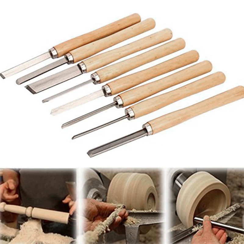 Beste 8 Stks set Houtbewerking Carving Beitel Messen Set Draaien Gereedschap Hout Ambacht Guts Skew Afscheid Detail Beitel Handvat Sculptuur Messen