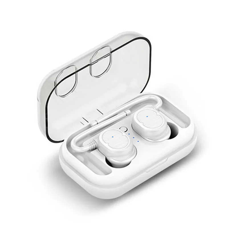 Беспроводные Bluetooth наушники с зарядным устройством сенсорное управление HIFI гарнитура IPX5 водонепроницаемые спортивные наушники для IPhone Android cl - Цвет: White