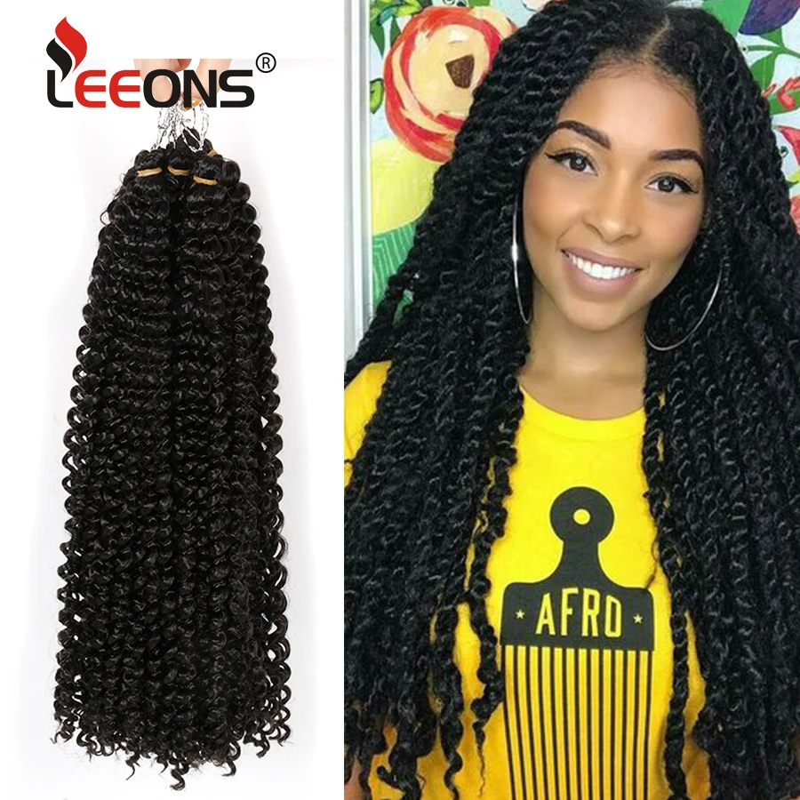 

Leeons 18"Pre Twisted Passion Twist Crochet Synthetic Braiding Hair Extensions Fiber Pre Looped Fluffy Twists Braiding Hair Bulk