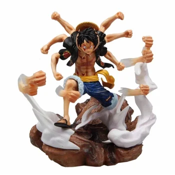 

ONE PIECE GK Rubber Machine Gun Luffy Statue Phantom Fist Pirate Large PVC Action Figure Model Toys BOX Y1084