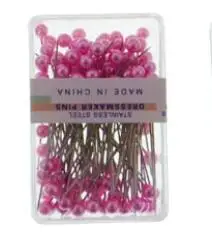 Pink 100 шт./кор. красочные белые черные иголки для крепления DIY Швейные Инструменты Аксессуары лоскутное расположение жемчужные прямые булавки GYH - Цвет: Pink