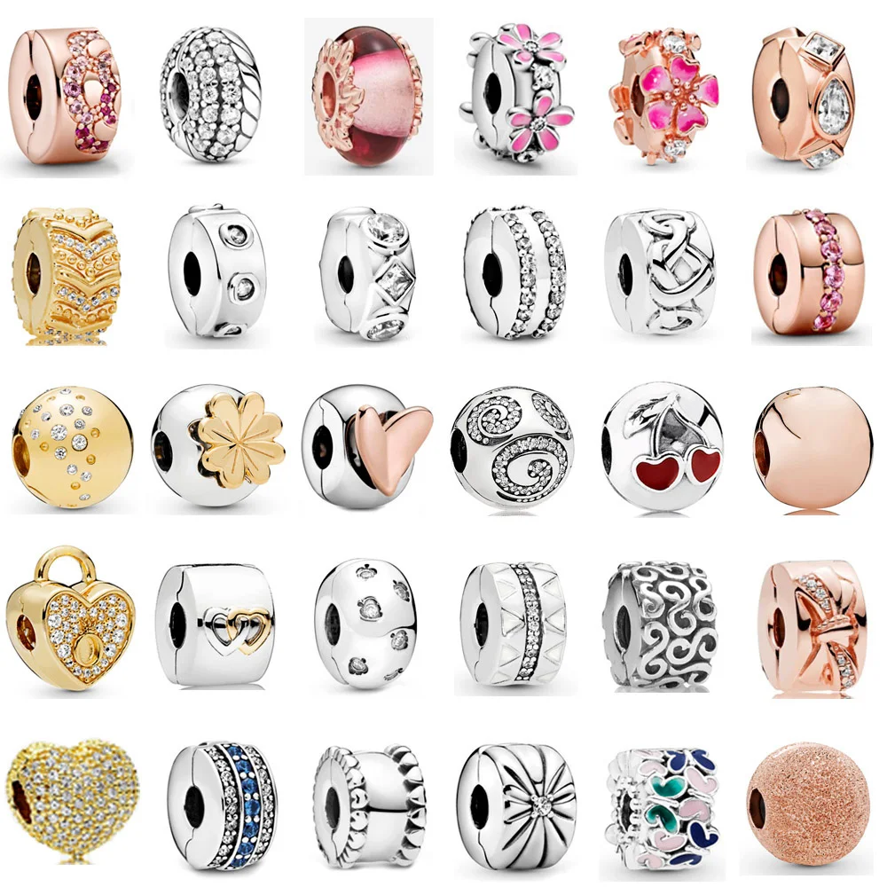 Original PDB 04 925 Sterling Silver Fashion Clip Charm Suitable for DIY Bracelet Female Jewelry Wedding Banquet Gift | Украшения и