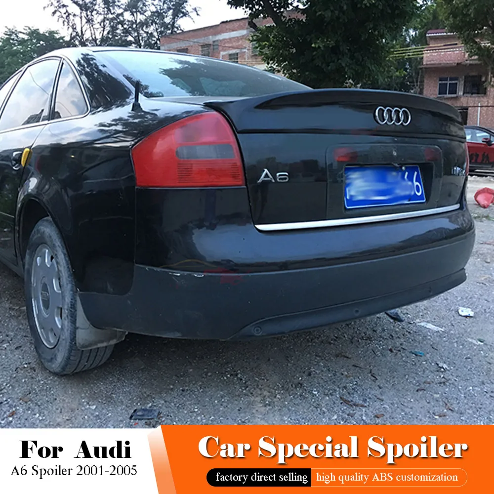 Подходит для Audi A6 спойлер 2001 2002 2003 2004 2005 Высокое качество углеродного волокна Задняя накладка на Багажник крыло губы спойлер для автомобиля-1 шт