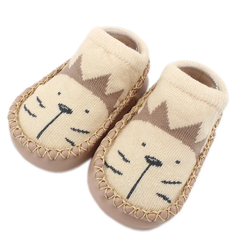 2019  Autumn New Baby Shoes Socks Toddler Soft Shoes Cartoon Children Floor Socks Non-slip Leather Socks  Newborn Baby Shoes