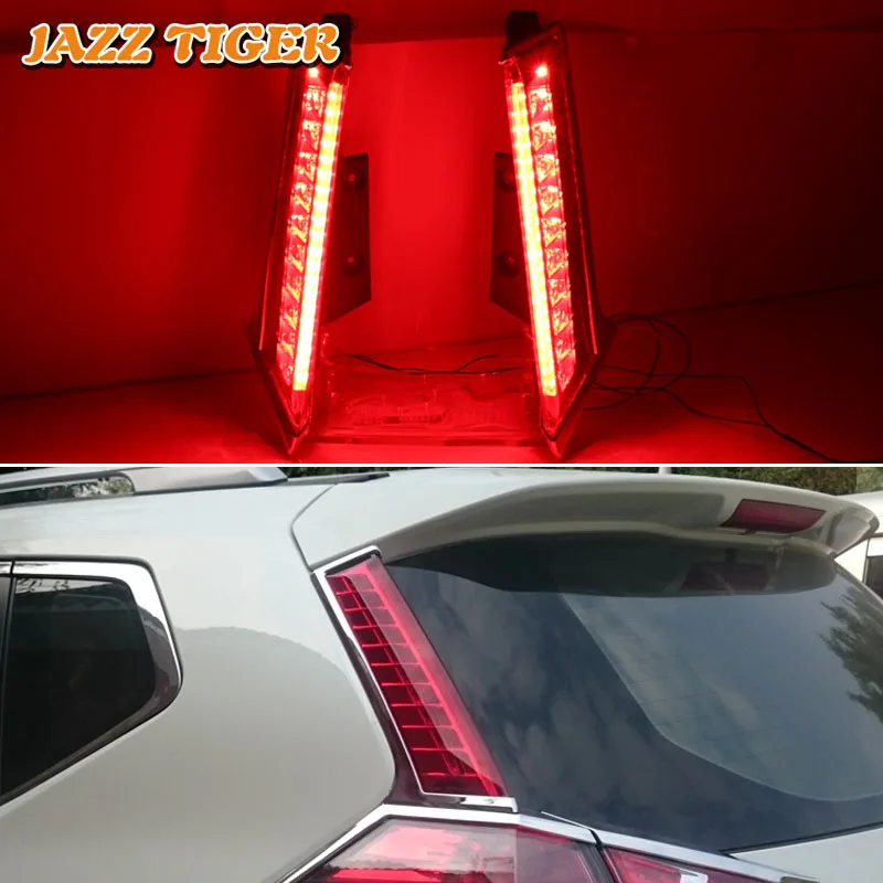 JAZZ TIGER 2PCS Car LED Rear Fog Lamp Brake Light Reflector Bumper Auto Decoration For Nissan X-trail 2014 2015 2016 | Автомобили и