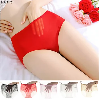 

5 PCS Seamless Sexy Lace Panties for Women Breathable Ultra-thin Lady Transparent Briefs Underwear Soft Knickers