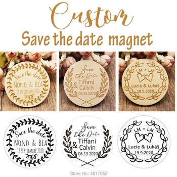 

Personalized Wedding Save the date magnets. 100 style desgin Wooden magnets. Rustic wedding decor