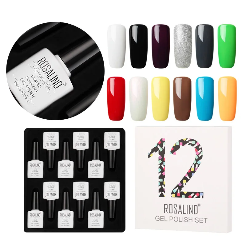 

12 Pcs Soak-off UV Gel Polish Kit Non Toxic UV Gel Nail Lacquer Drop Ship