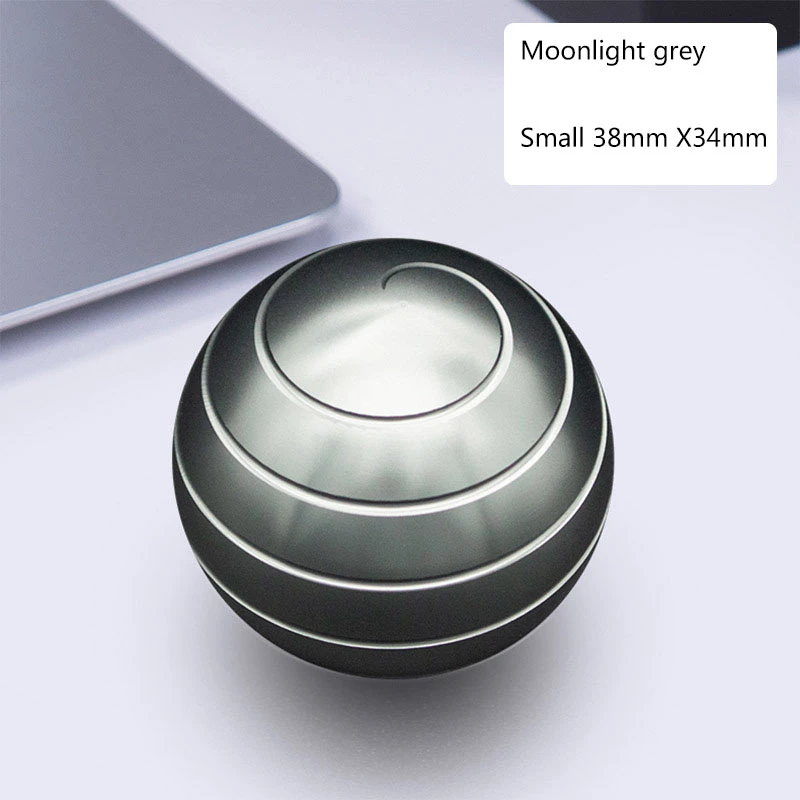 New Desktop Decompression Rotating Spherical Gyroscope Desk Toy Metal Gyro Optical Illusion Flowing Finger Toy For Adult