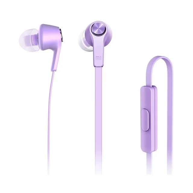 xiaomi mi поршень 3 красочная версия в ухо наушники 3,5 мм провод управления для наушников с mi c гарнитура для xiaomi redi mi - Цвет: Purple
